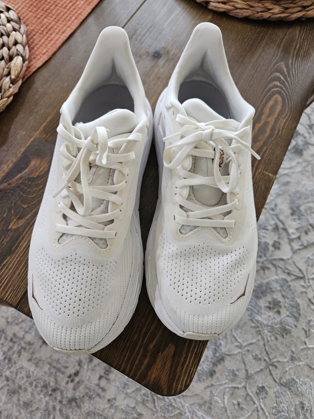 Hoka Women's All-White Breathable Running Shoes